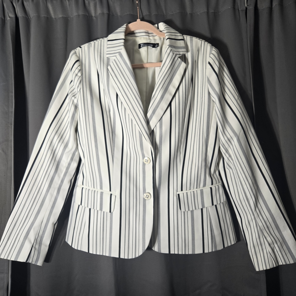 7th Avenue Suiting Collection Striped Women's Blazer NWT Size 14